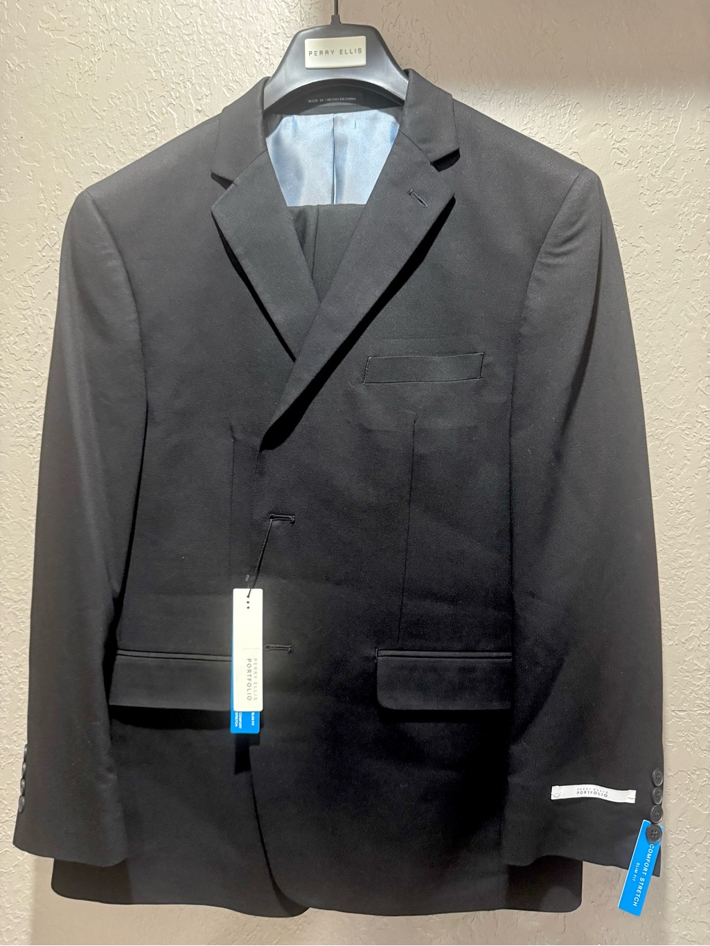 Perry Ellis Black Men's 2 Piece Suit